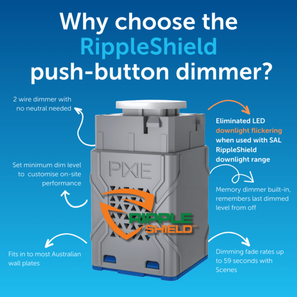 PIXIE SDD400RSBTAM RippleShield Dimmer