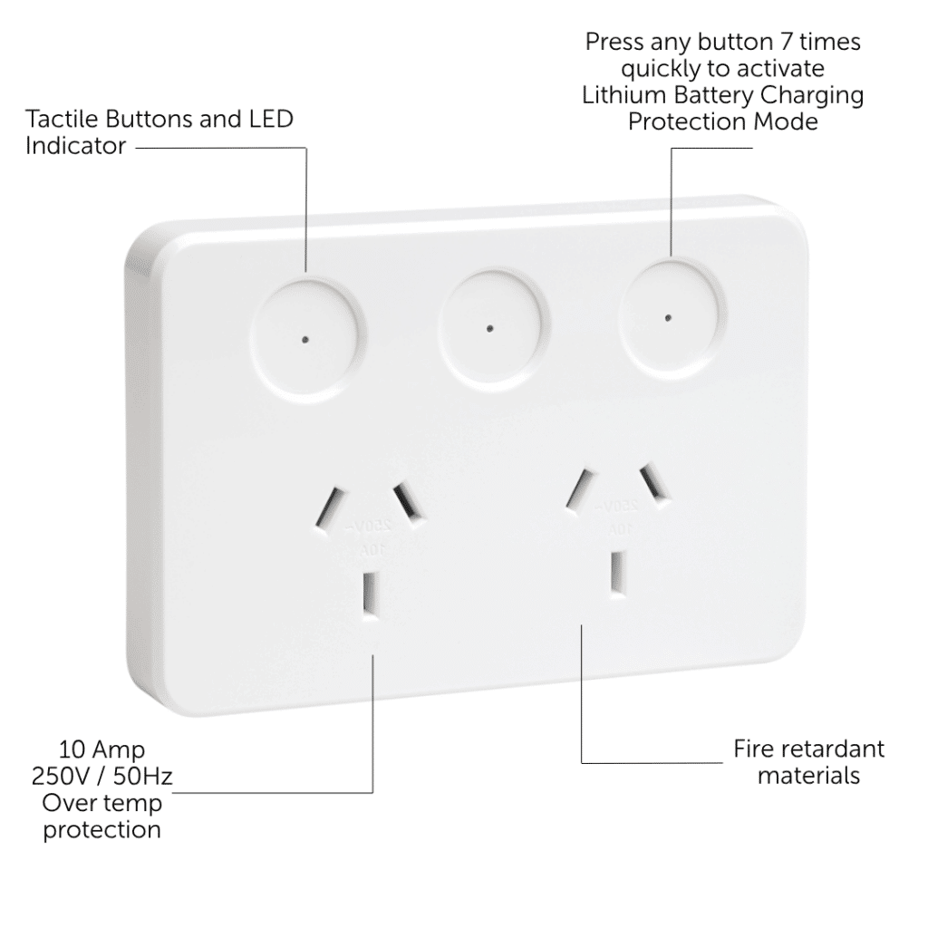 PIXIE Smart GPO with Lithium Battery Charging Protection Mode
